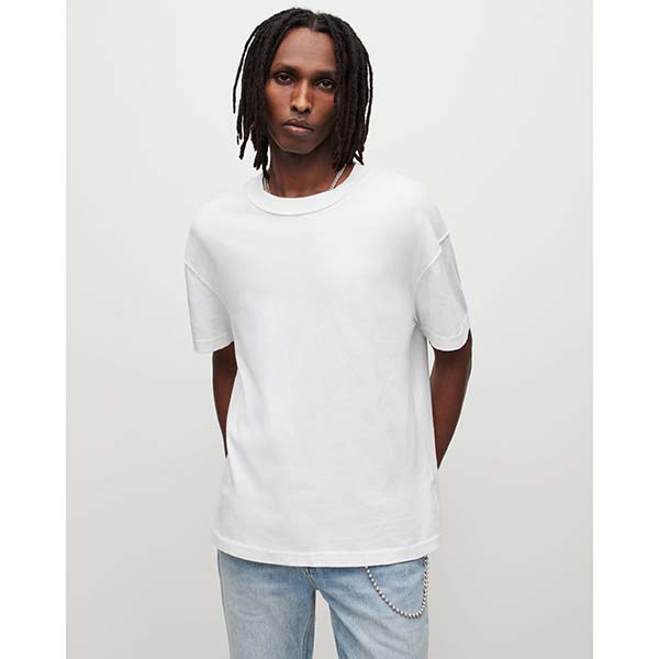 Allsaints Australia Mens Isac Oversized Crew T-Shirt White AU48-014